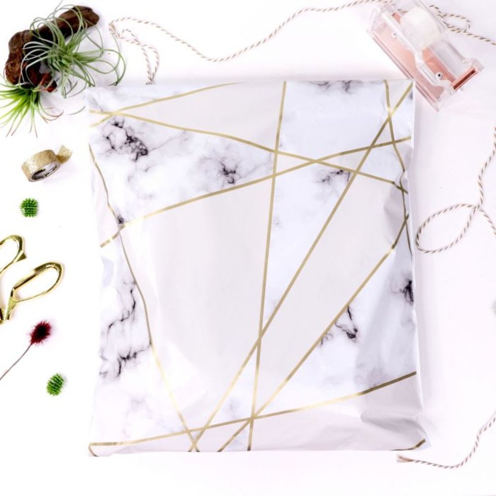 40 marble designer 6x9 poly mailers